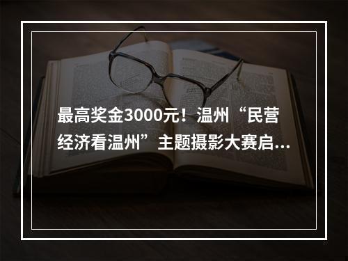 最高奖金3000元！温州“民营经济看温州”主题摄影大赛启动！