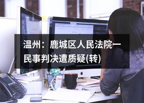 温州：鹿城区人民法院一民事判决遭质疑(转)