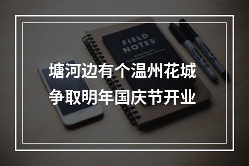塘河边有个温州花城 争取明年国庆节开业