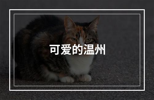 可爱的温州