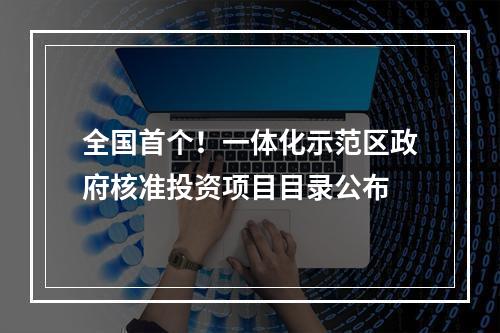 全国首个！一体化示范区政府核准投资项目目录公布