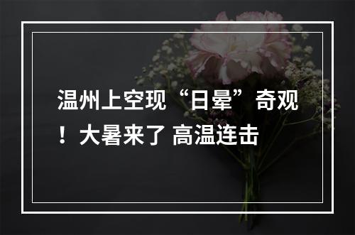 温州上空现“日晕”奇观！大暑来了 高温连击