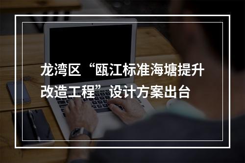龙湾区“瓯江标准海塘提升改造工程”设计方案出台