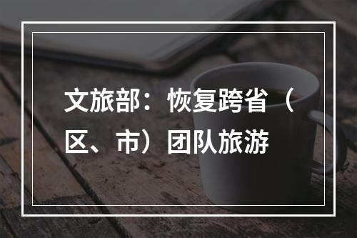 文旅部：恢复跨省（区、市）团队旅游
