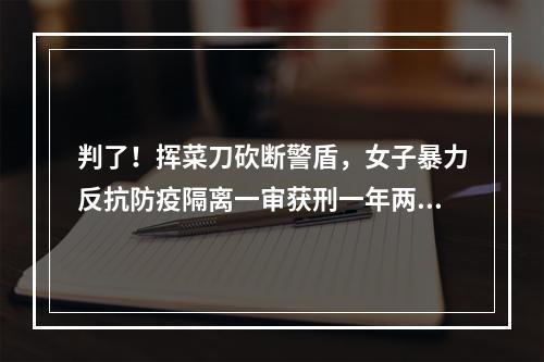 判了！挥菜刀砍断警盾，女子暴力反抗防疫隔离一审获刑一年两个月