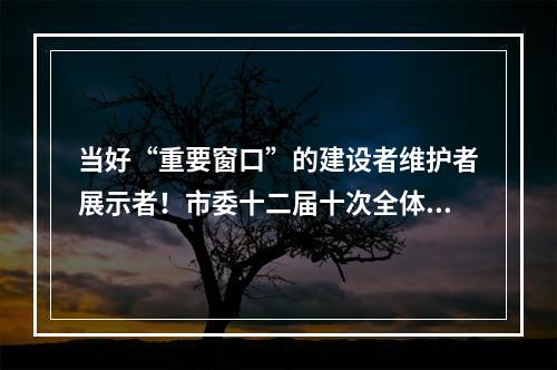 当好“重要窗口”的建设者维护者展示者！市委十二届十次全体(扩大)会议举行