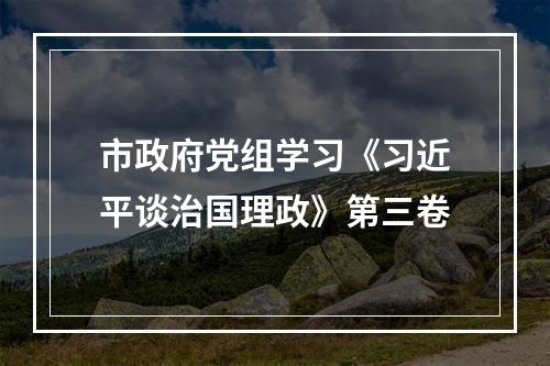 市政府党组学习《习近平谈治国理政》第三卷