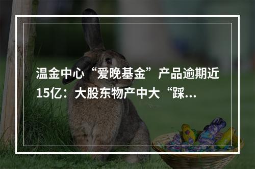 温金中心“爱晚基金”产品逾期近15亿：大股东物产中大“踩雷”2.1亿，还要...