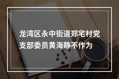 龙湾区永中街道郑宅村党支部委员黄海静不作为