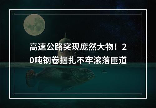 高速公路突现庞然大物！20吨钢卷捆扎不牢滚落匝道