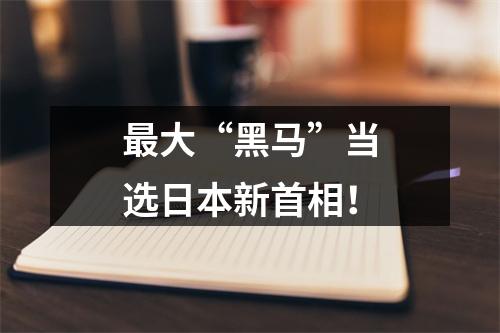 最大“黑马”当选日本新首相！