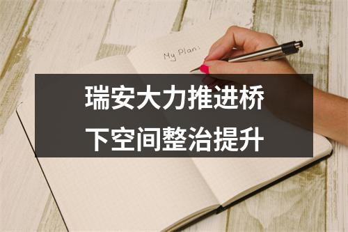 瑞安大力推进桥下空间整治提升