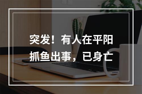 突发！有人在平阳抓鱼出事，已身亡