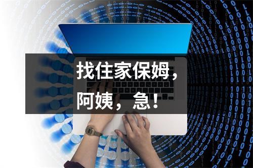 找住家保姆，阿姨，急！