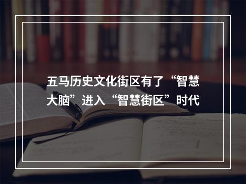五马历史文化街区有了“智慧大脑”进入“智慧街区”时代