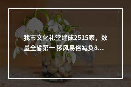 我市文化礼堂建成2515家，数量全省第一 移风易俗减负80亿元，取得双赢效果