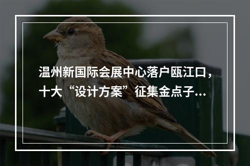 温州新国际会展中心落户瓯江口，十大“设计方案”征集金点子！
