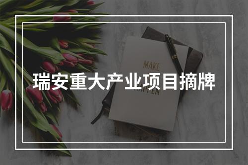 瑞安重大产业项目摘牌