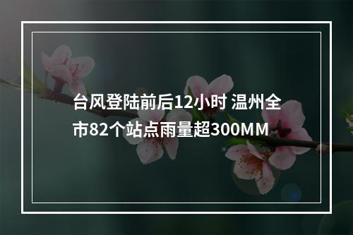 台风登陆前后12小时 温州全市82个站点雨量超300MM