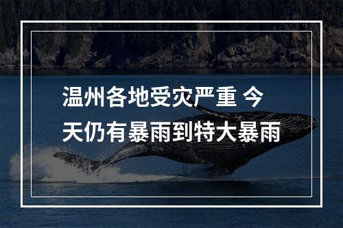 温州各地受灾严重 今天仍有暴雨到特大暴雨