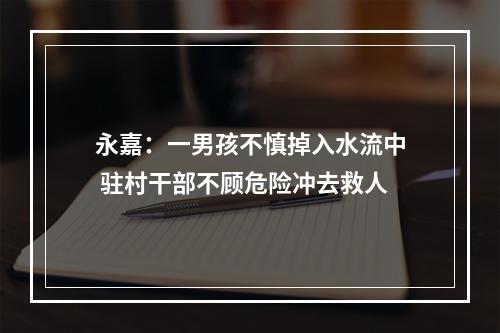 永嘉：一男孩不慎掉入水流中 驻村干部不顾危险冲去救人