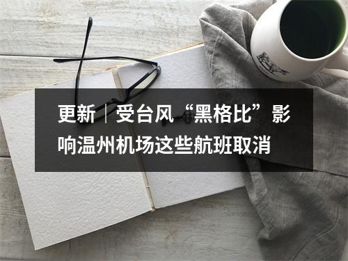 更新｜受台风“黑格比”影响温州机场这些航班取消