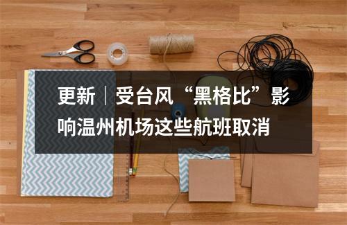 更新｜受台风“黑格比”影响温州机场这些航班取消