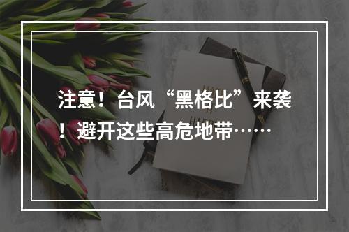 注意！台风“黑格比”来袭！避开这些高危地带……