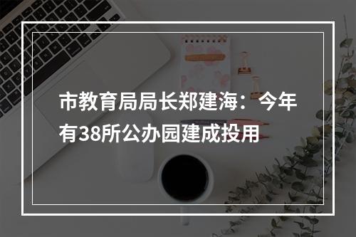 市教育局局长郑建海：今年有38所公办园建成投用
