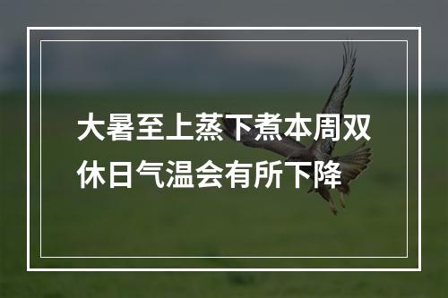 大暑至上蒸下煮本周双休日气温会有所下降