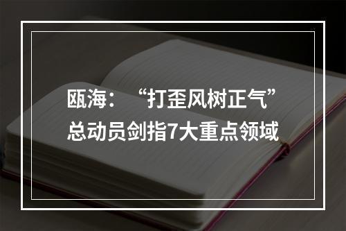 瓯海：“打歪风树正气”总动员剑指7大重点领域