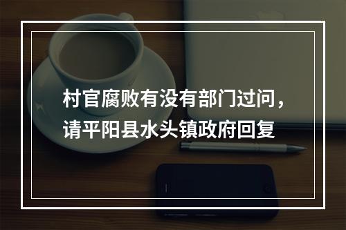 村官腐败有没有部门过问，请平阳县水头镇政府回复