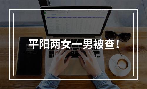 平阳两女一男被查！