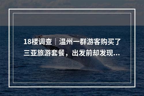 18楼调查｜温州一群游客购买了三亚旅游套餐，出发前却发现被坑惨了.....