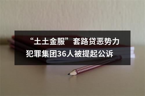“土土金服”套路贷恶势力犯罪集团36人被提起公诉