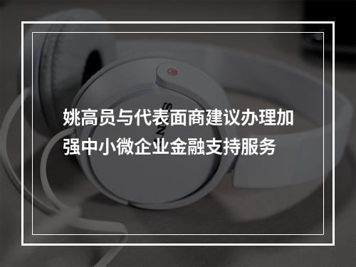 姚高员与代表面商建议办理加强中小微企业金融支持服务