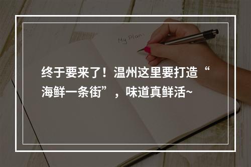 终于要来了！温州这里要打造“海鲜一条街”，味道真鲜活~