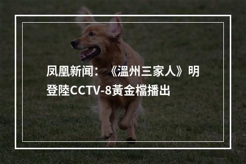 凤凰新闻：《溫州三家人》明登陸CCTV-8黃金檔播出