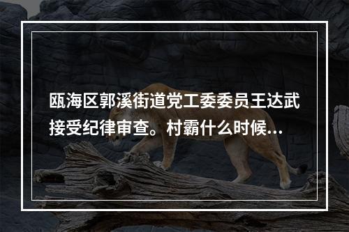 瓯海区郭溪街道党工委委员王达武接受纪律审查。村霸什么时候落网