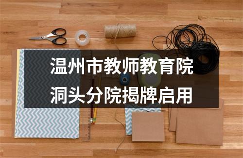 温州市教师教育院洞头分院揭牌启用