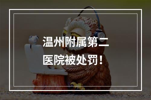 温州附属第二医院被处罚！