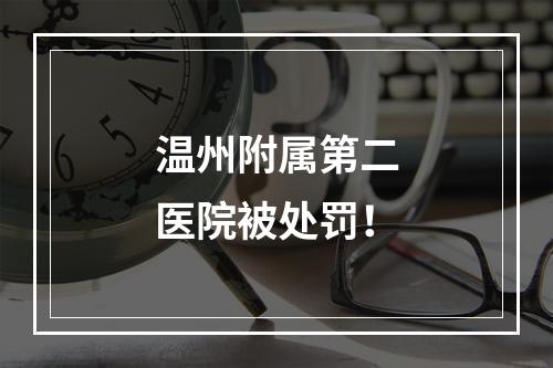 温州附属第二医院被处罚！