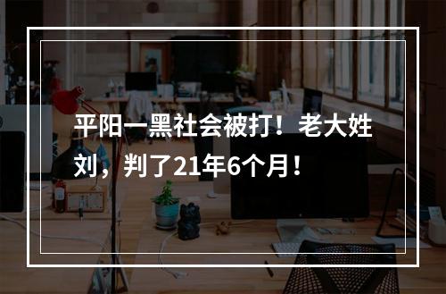 平阳一黑社会被打！老大姓刘，判了21年6个月！