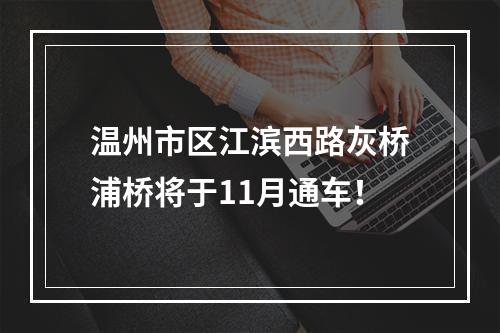 温州市区江滨西路灰桥浦桥将于11月通车！