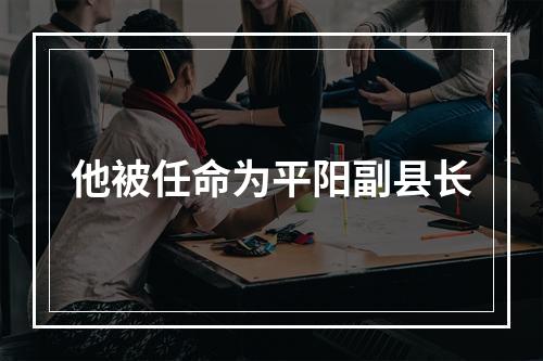他被任命为平阳副县长