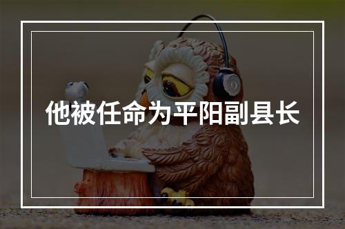 他被任命为平阳副县长