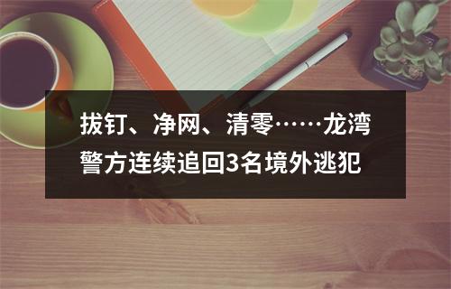 拔钉、净网、清零……龙湾警方连续追回3名境外逃犯