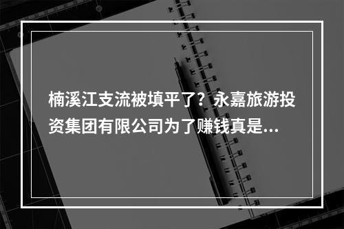 楠溪江支流被填平了？永嘉旅游投资集团有限公司为了赚钱真是什么事都干得出来啊！
