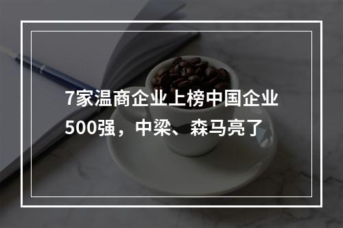 7家温商企业上榜中国企业500强，中梁、森马亮了