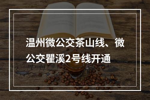 温州微公交茶山线、微公交瞿溪2号线开通
